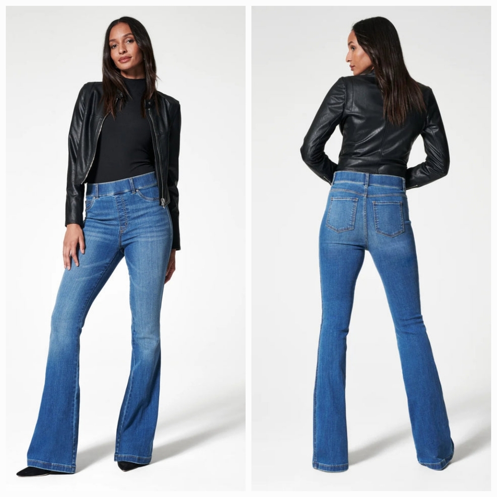 New Spanx Women's Vintage Indigo Slimming Bootcut Jeans. Size XS Petite